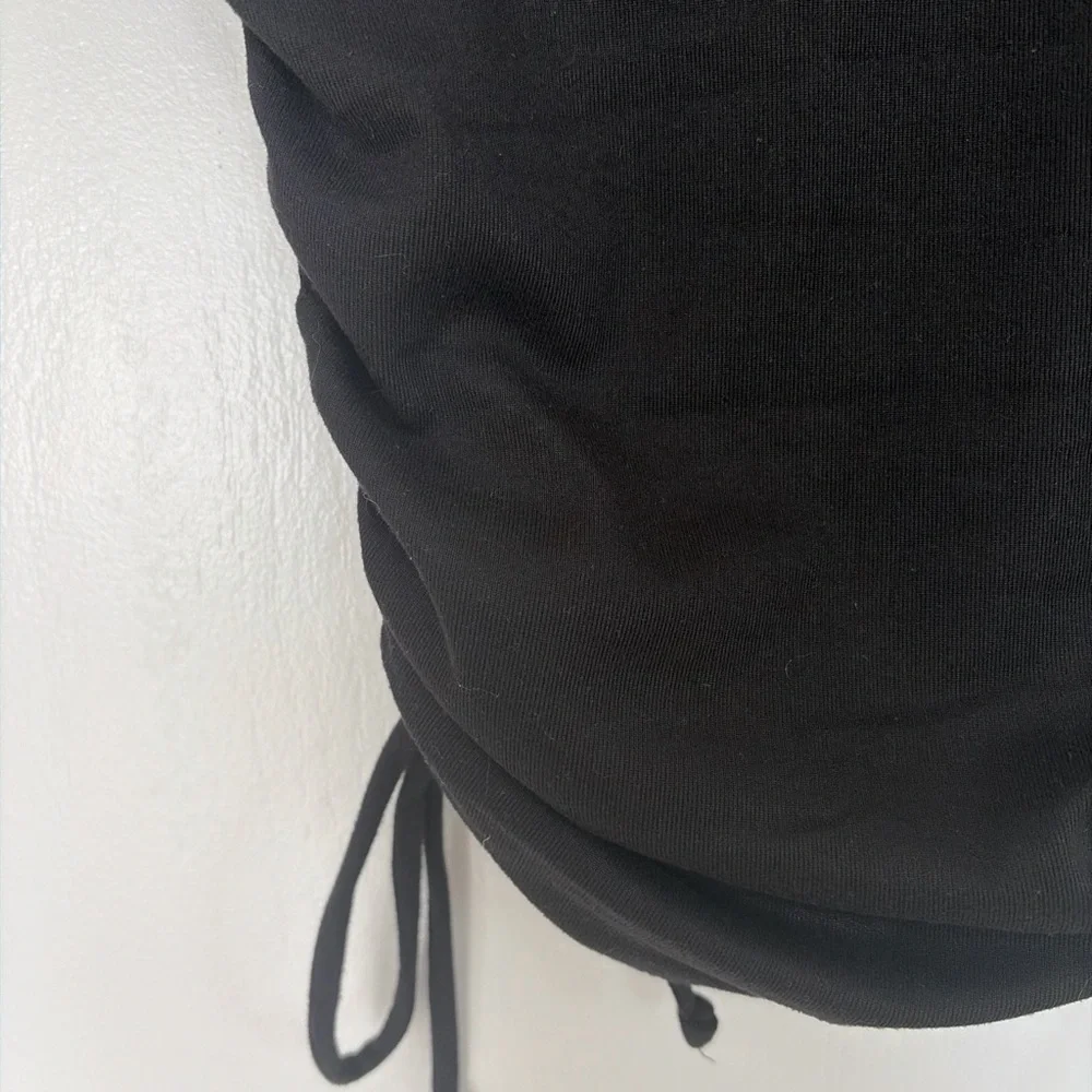 Black‎ Ruched Drawstring Top - Picture 4 of 4